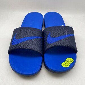 NIKE BENASSI SOLARSOFT MIDNIGHT NAVY/LYON BLUE #705474-440 US MEN'S SIZE 15